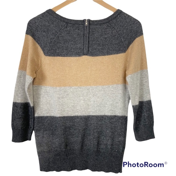 FENN WRIGHT MANSON Angora Rabbit Blend Colorblock Stripe Sweater medium - Picture 2 of 11